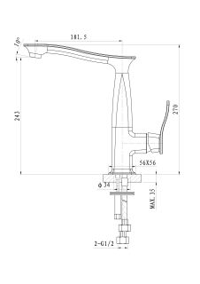 Смеситель для кухни Wonzon & Woghand Navia WW-182101-CR хром